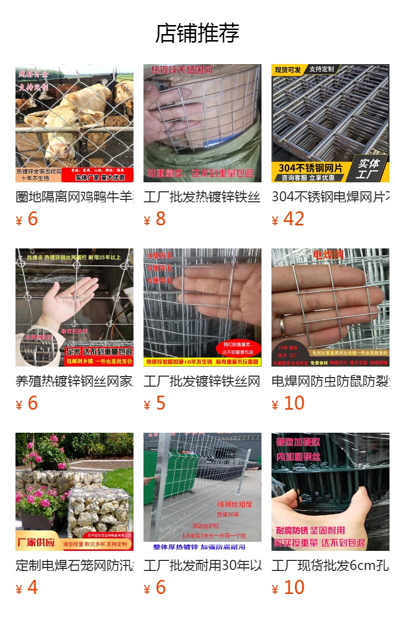 工厂批发加粗热镀锌铁丝网3cm孔不生锈养殖围栏栅栏网抹墙电焊网详情8