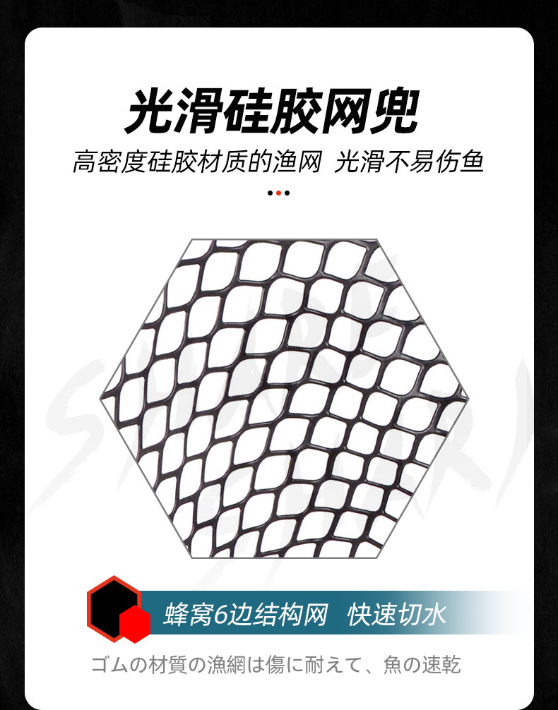 铝合金抄网快速折叠伸缩二节手抄网橡胶网飞钓捞鱼网抄鱼网详情9