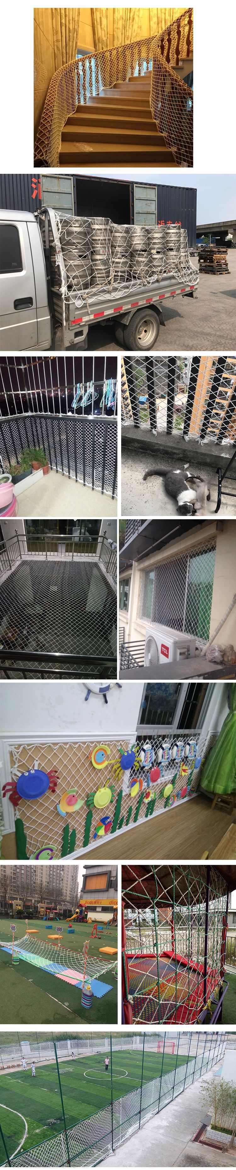 白色安全网 阻燃网建筑工地货柜围网楼梯阳台防护 尼龙防坠网详情4