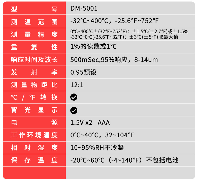 德力西红外线测温仪商用手持式工业测温枪厨房测油温枪电子温度计详情28