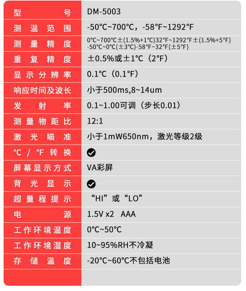德力西红外线测温仪商用手持式工业测温枪厨房测油温枪电子温度计详情23