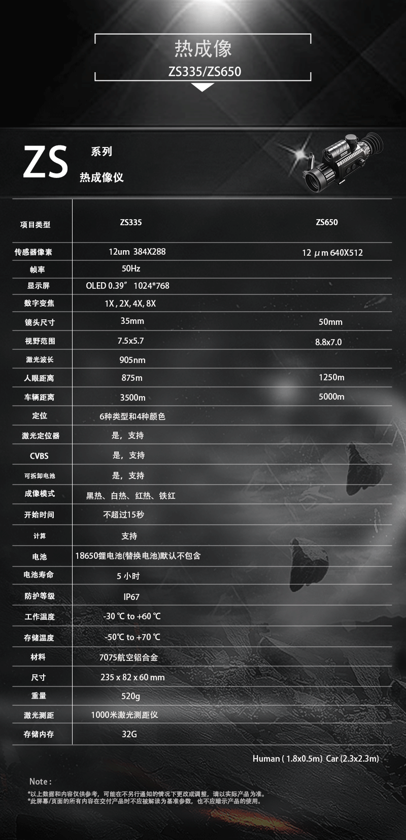 单筒热成像全黑红外激光测距夜视仪十字准线望远镜热感探索瞄准器详情15