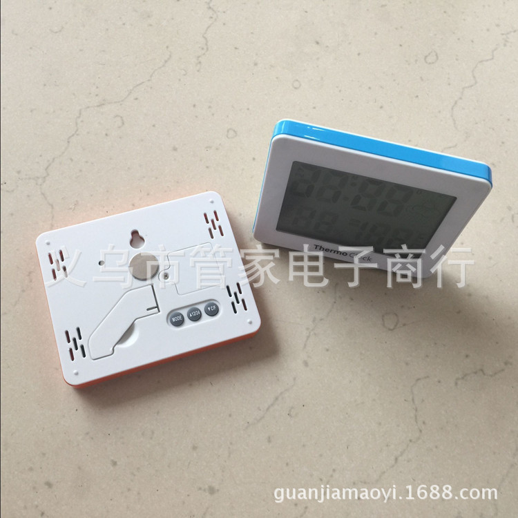 电子温湿度计 家用室内温度计 温湿度表 农历闹钟支架磁铁 BK855详情4