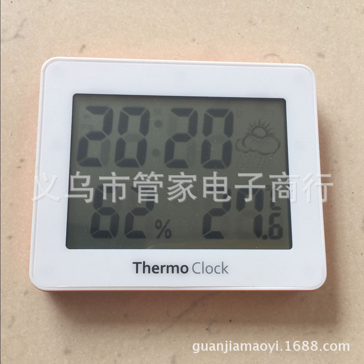 电子温湿度计 家用室内温度计 温湿度表 农历闹钟支架磁铁 BK855详情3