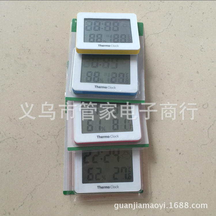 电子温湿度计 家用室内温度计 温湿度表 农历闹钟支架磁铁 BK855详情7