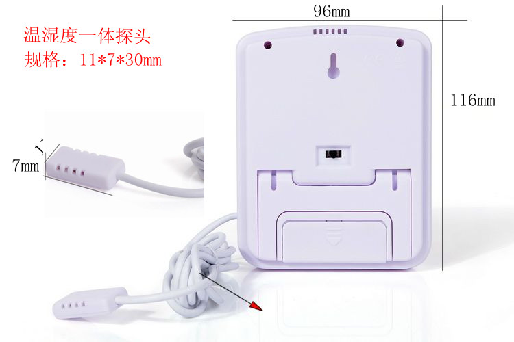 TA218A电子温湿度计带时间和外置探头数显温湿度计详情10