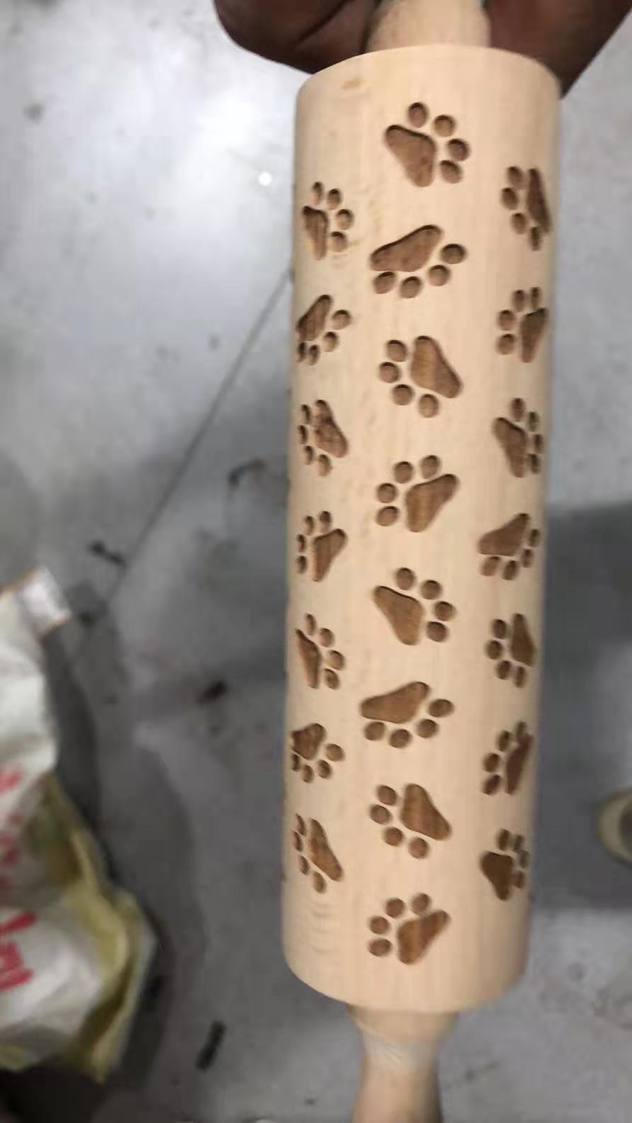 圣诞饼干糕点创意花纹擀面杖 家用压面烘焙压花印花雕刻面杖详情1