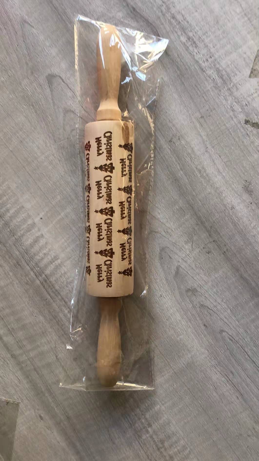 圣诞饼干糕点创意花纹擀面杖 家用压面烘焙压花印花雕刻面杖详情3