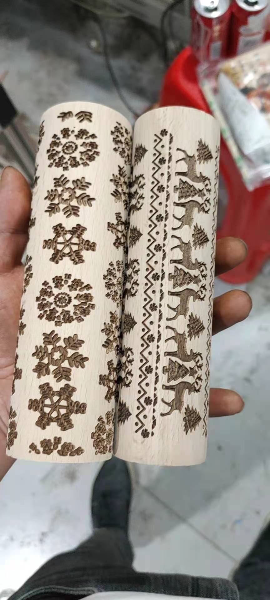 圣诞饼干糕点创意花纹擀面杖 家用压面烘焙压花印花雕刻面杖详情2