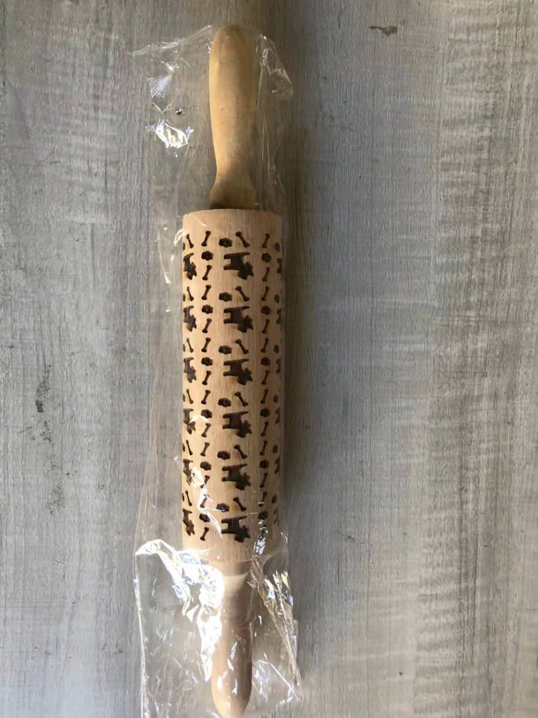 圣诞饼干糕点创意花纹擀面杖 家用压面烘焙压花印花雕刻面杖详情4