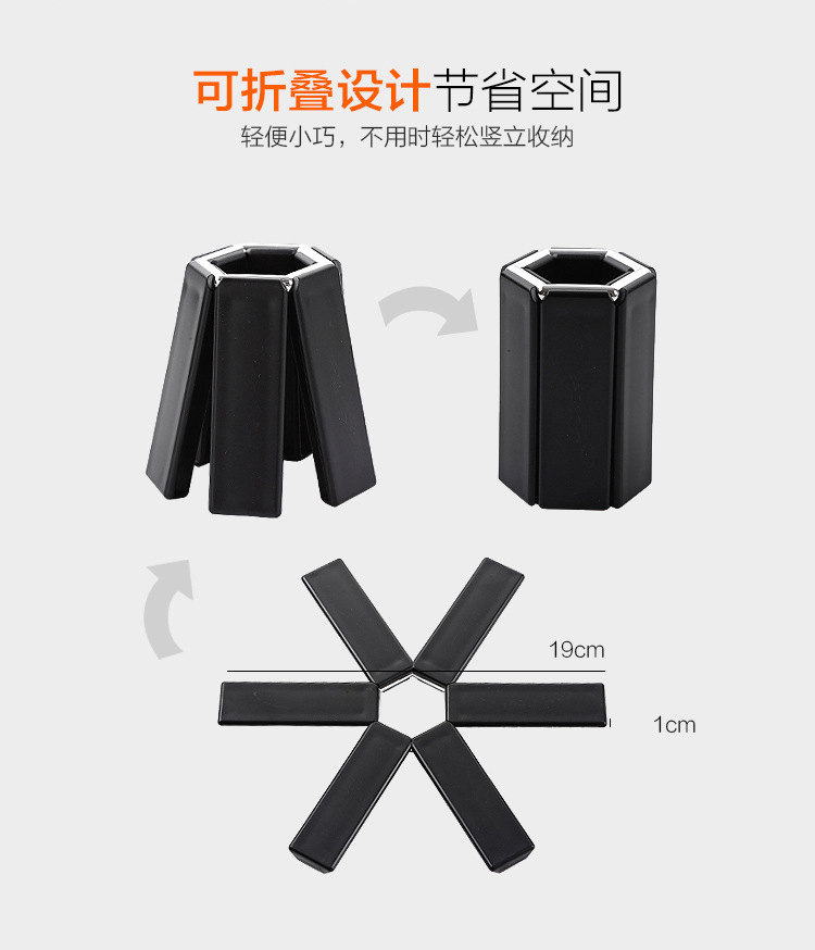 WJA耐高温锅垫 新奇特折叠锅垫塑料防滑垫创意可爱茶杯垫子防烫杯垫详情1