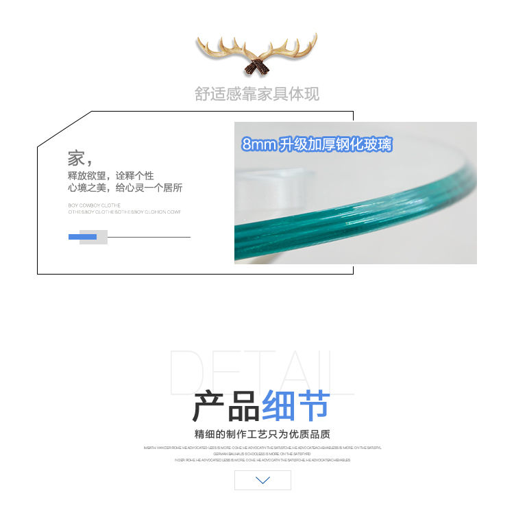 钢化玻璃圆桌现代简约小户型餐桌洽谈接待小圆桌子阳台户外休闲桌详情7