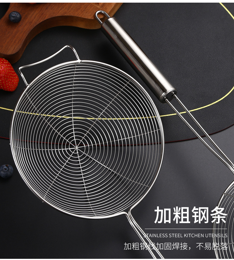 不锈钢线漏 火锅专用挂耳线制网漏 面捞油炸多功能钢柄漏火锅漏勺详情7