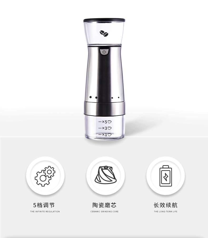 电动咖啡研磨机磨豆机USB充电磨粉机全自动家用研磨器小型磨豆机详情4