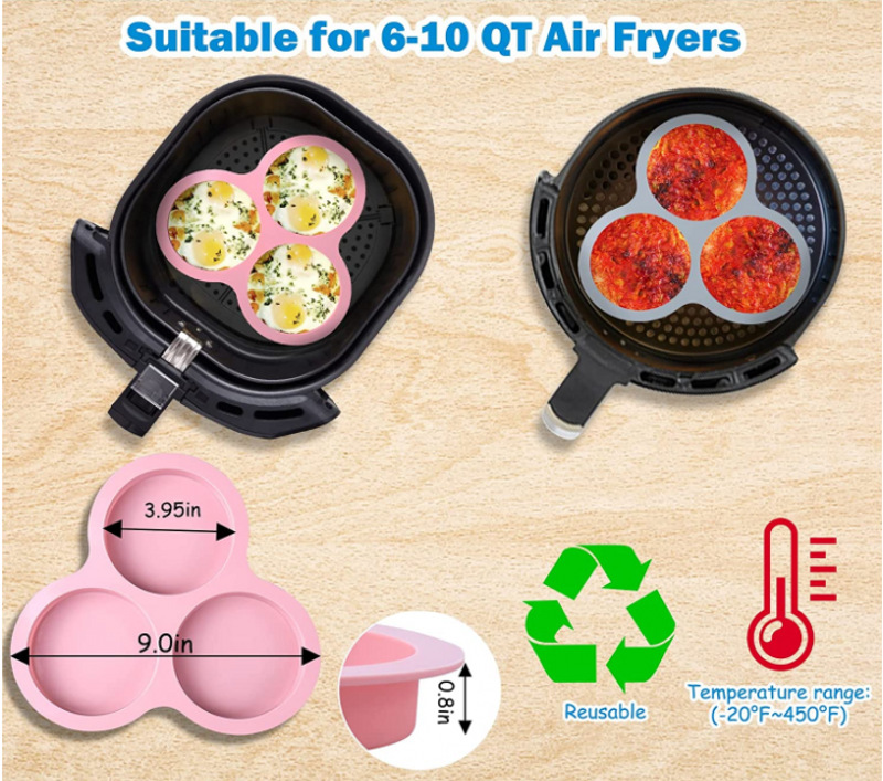 DIY烘焙硅胶工具圆形4寸蛋糕模具 3连圆柱造型DIY彩虹披萨烤盘详情7