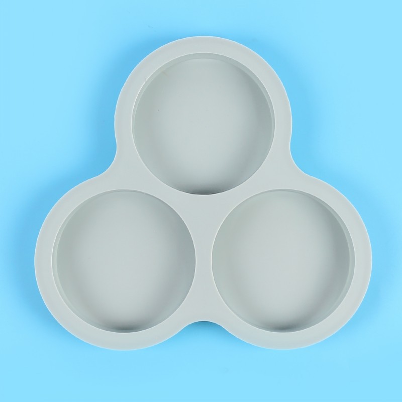 DIY烘焙硅胶工具圆形4寸蛋糕模具 3连圆柱造型DIY彩虹披萨烤盘详情5