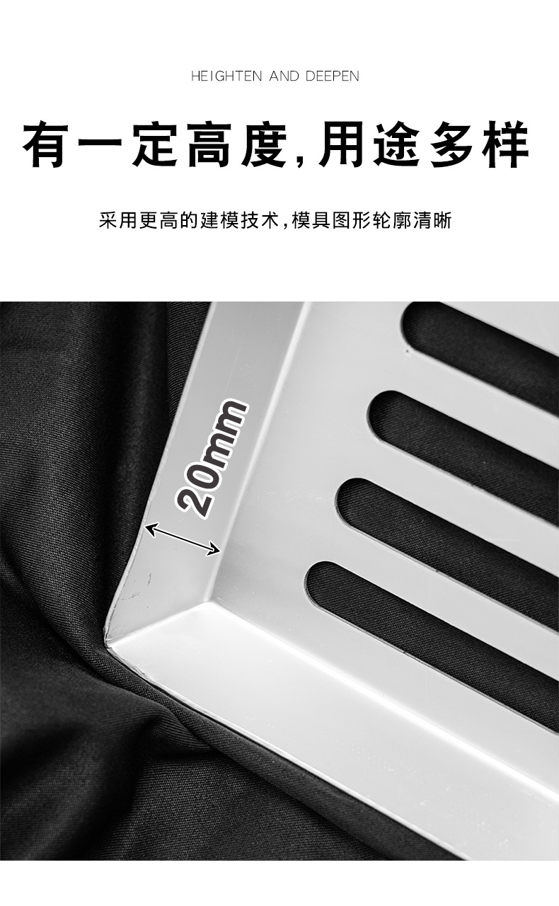 铝烤盘长方形60*40冲孔烤盘铝合金饼店陈列托盘面包烤盘蛋糕解冻详情5