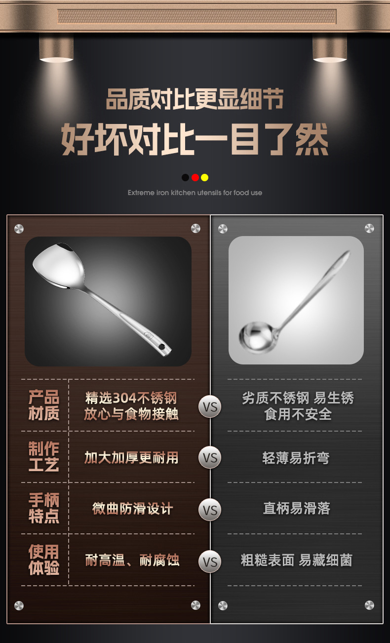 304不锈钢小锅铲 厨房迷你铲公用铲勺户外小锅小号锅铲烹饪料理铲详情5