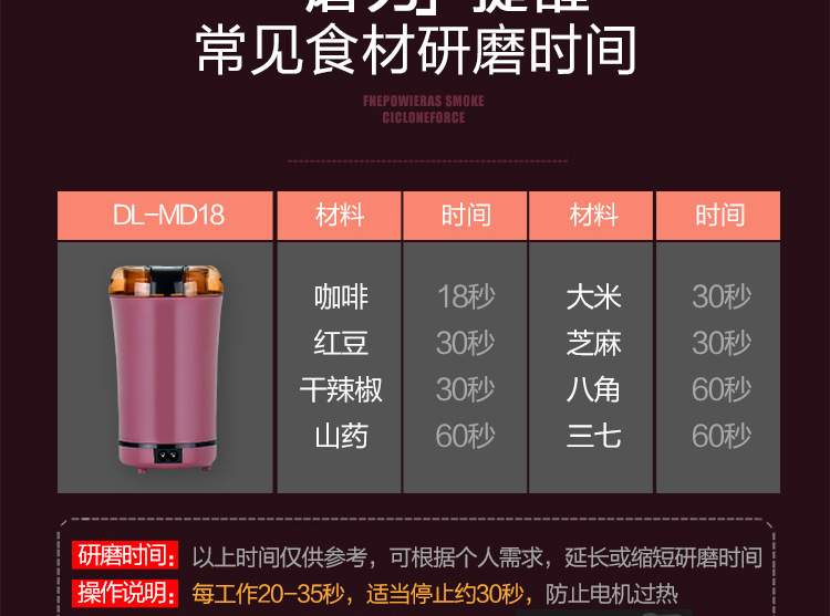 磨粉机电动打粉机家用干磨机五谷杂粮便携式咖啡机 研磨粉碎机详情9