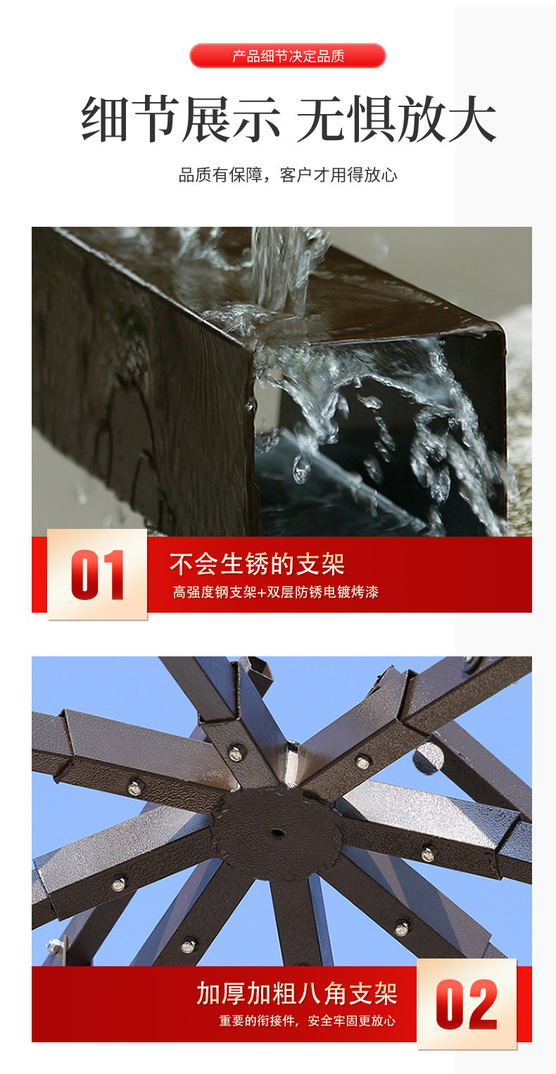 户外广告帐篷四角大伞夜市摆地摊雨棚室外四角防雨活动展览遮阳棚详情5