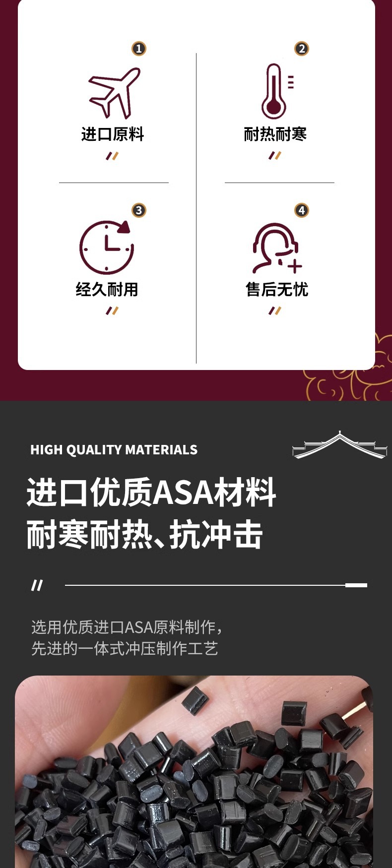 树脂瓦ASA合成塑料瓦PVC仿古屋面阻燃中式屋顶琉璃瓦围墙小青瓦详情2
