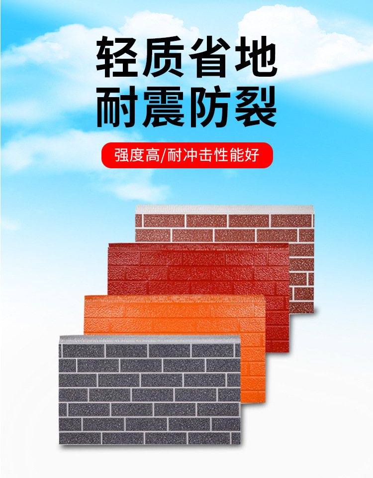 长城板聚氨酯防火隔热内墙轻钢别墅金属雕花板外墙保温装饰一体板详情12