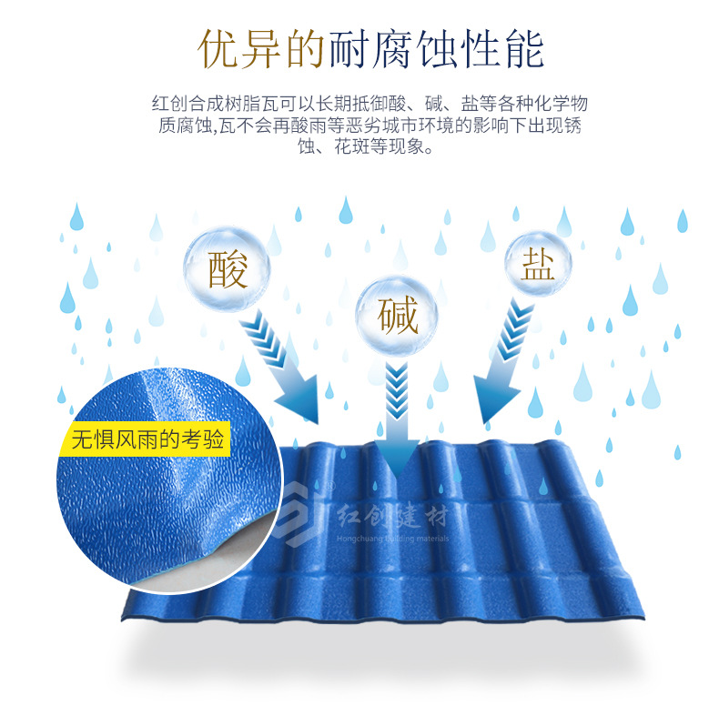 厂家直销合成树脂瓦 别墅瓦片隔热屋面瓦 屋顶塑料建材仿古琉璃瓦详情9