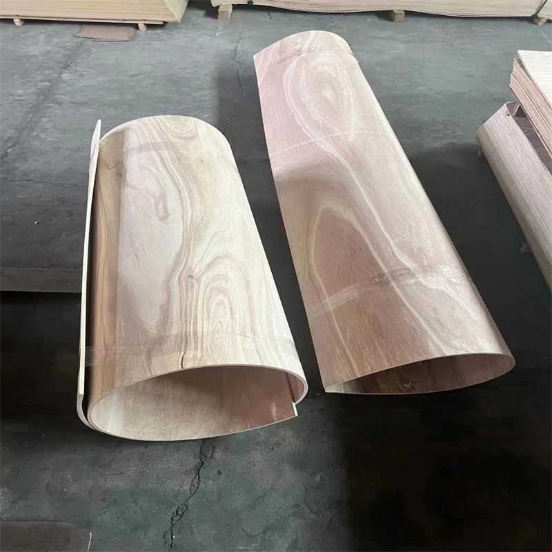桐木巴果木弯曲板异形造型多层板折板弯板胶合板弧形圆形装饰板详情6