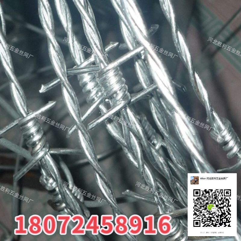 涂塑刺绳刺绳  普通刺绳 正反拧  5kg /100m  barbed wire  涂塑刺线   铁丝网 河北工厂详情7