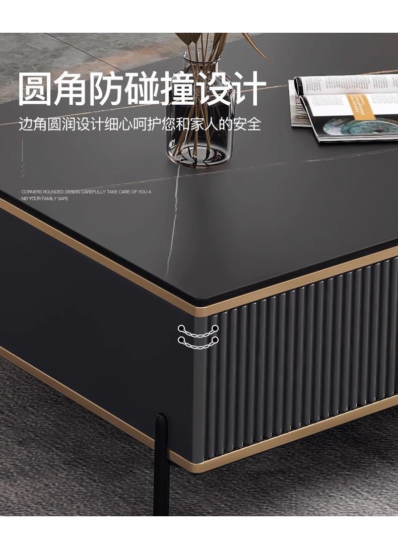 杰晟轻奢岩板电视柜茶几组合现代简约小户型意式电视机柜客厅地柜详情8