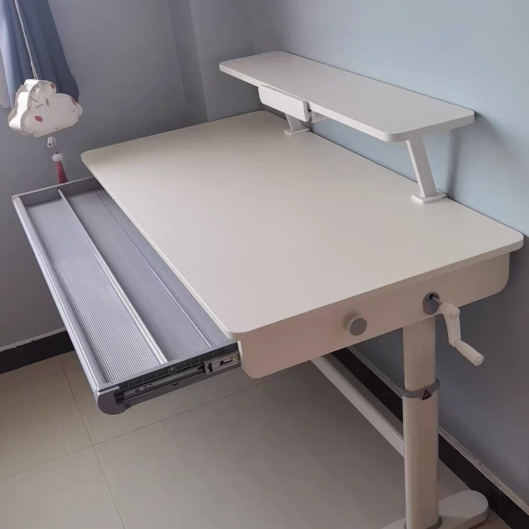 L7Go well大白桌实木儿童学习桌学生书桌家用写字桌可升降倾斜办详情2