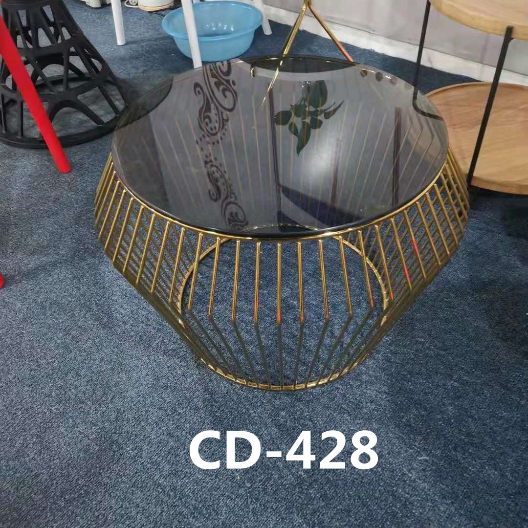 吕字家具-轻奢边几镀金不锈钢后现代简约小户型沙发圆形边角几  详情4