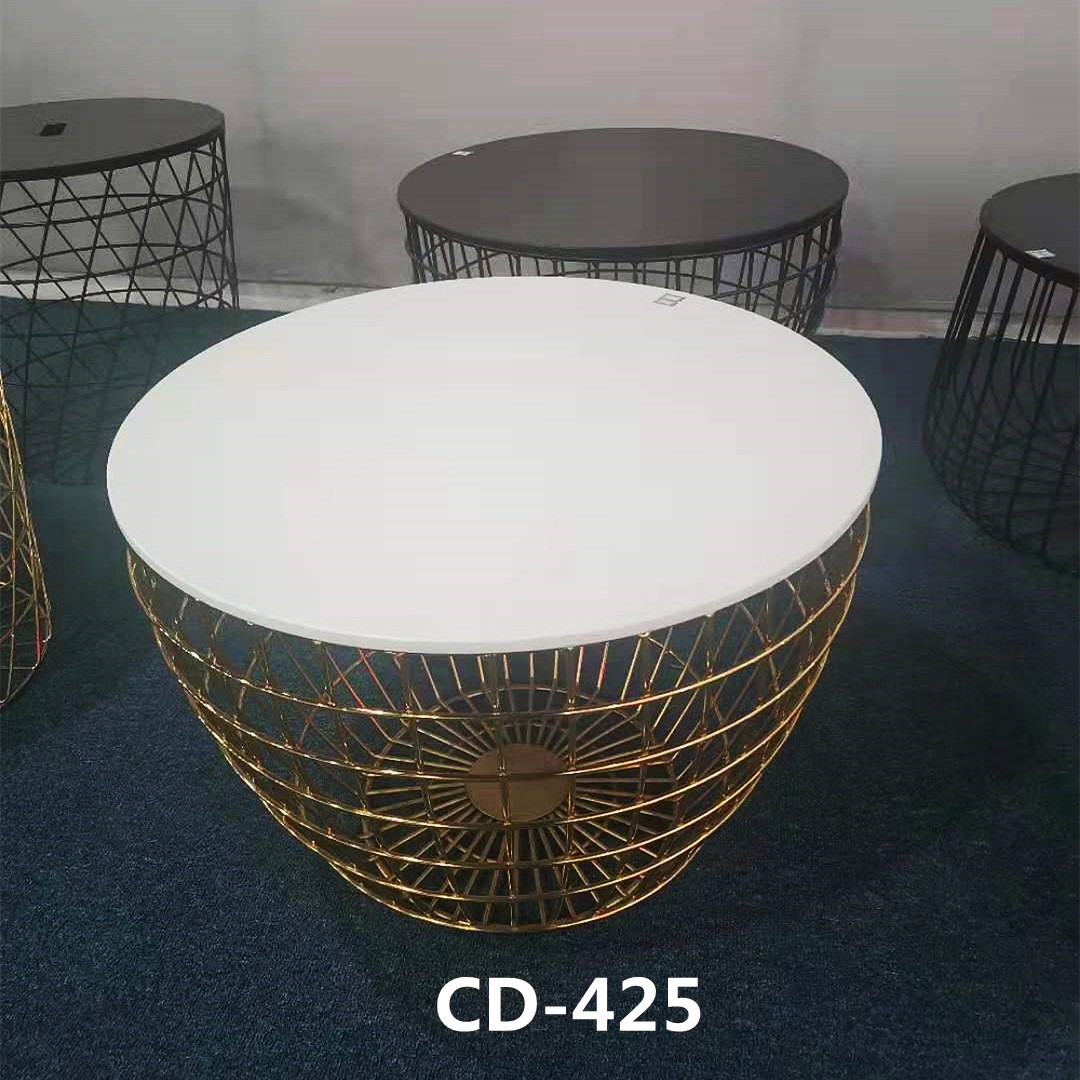 吕字家具-轻奢边几镀金不锈钢后现代简约小户型沙发圆形边角几  详情1