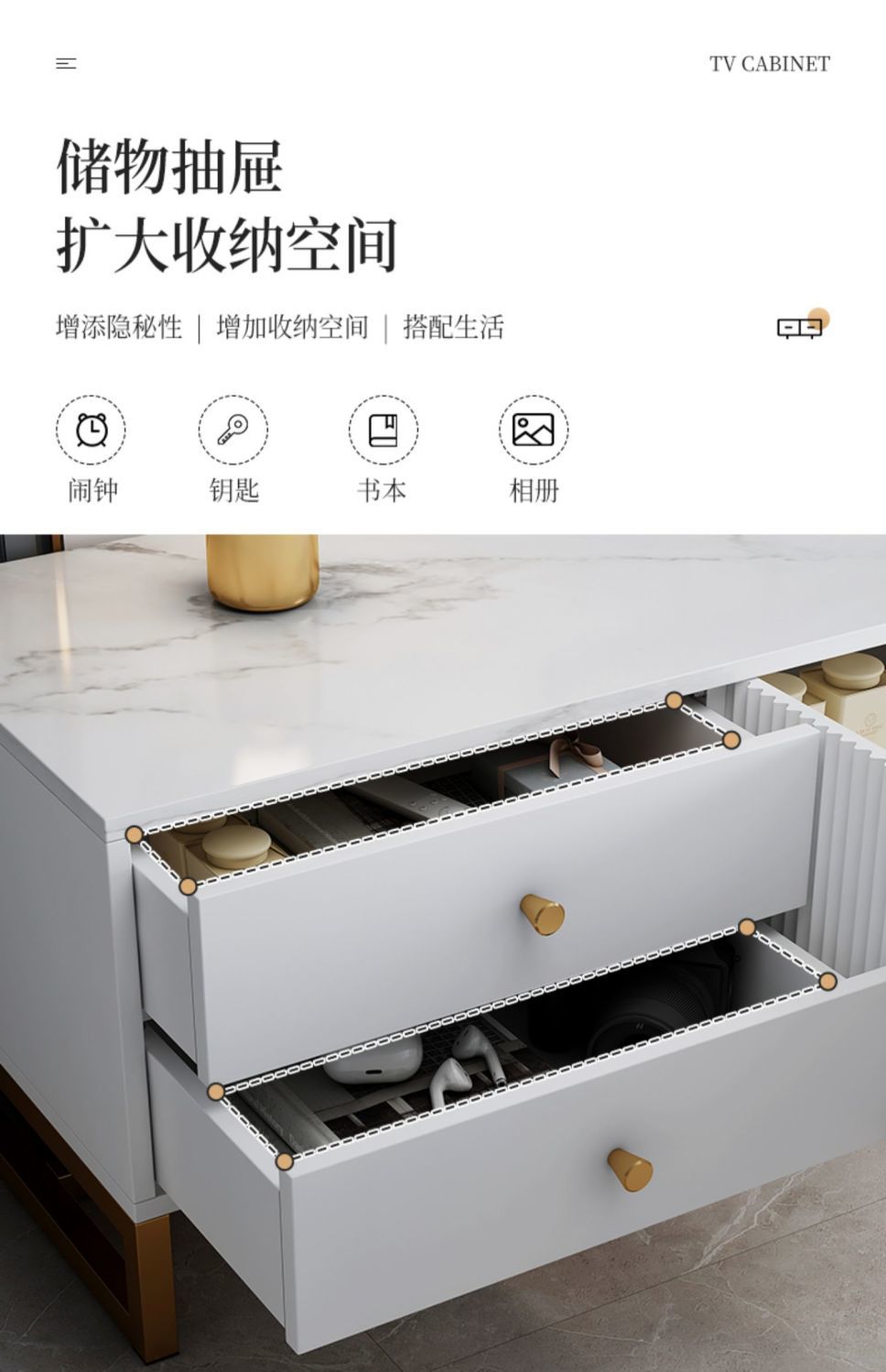 电视柜简约现代客厅家用小户型落地2025新款轻奢茶几电视机柜组合详情8