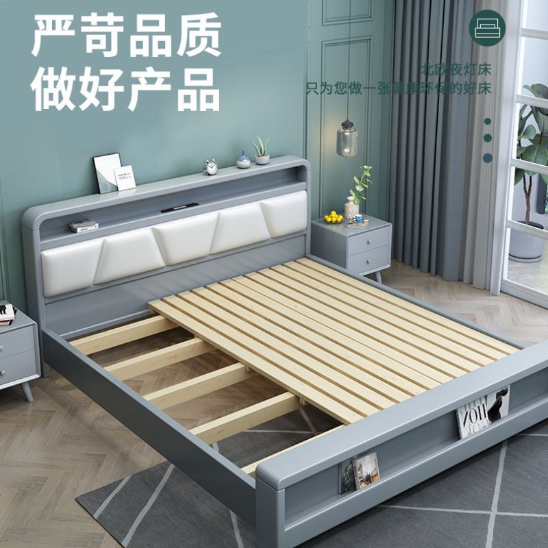 全屋定制衣柜现代实木床详情2