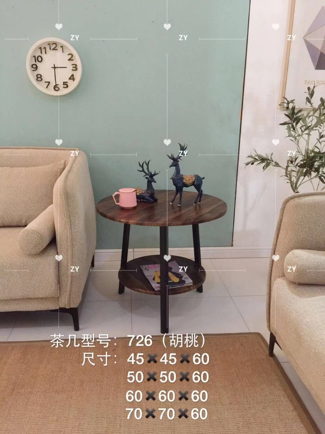 吕字家具-茶几现代小户型客厅家用北欧圆形桌子简约网红伸缩茶几详情13