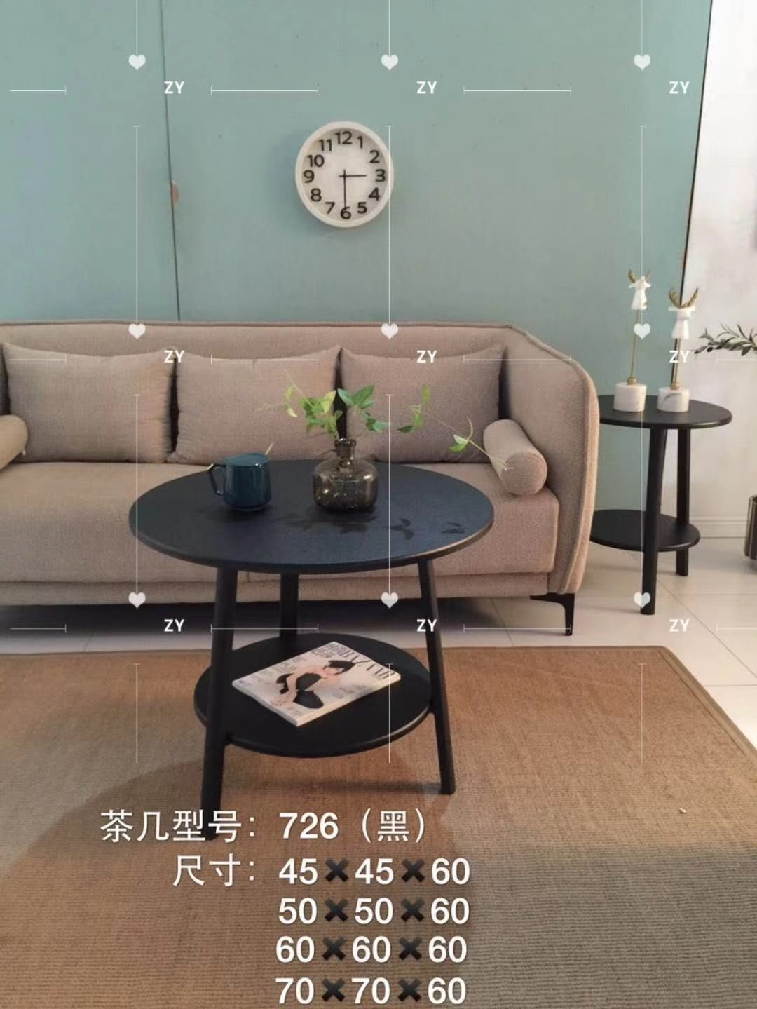 吕字家具-茶几现代小户型客厅家用北欧圆形桌子简约网红伸缩茶几详情12
