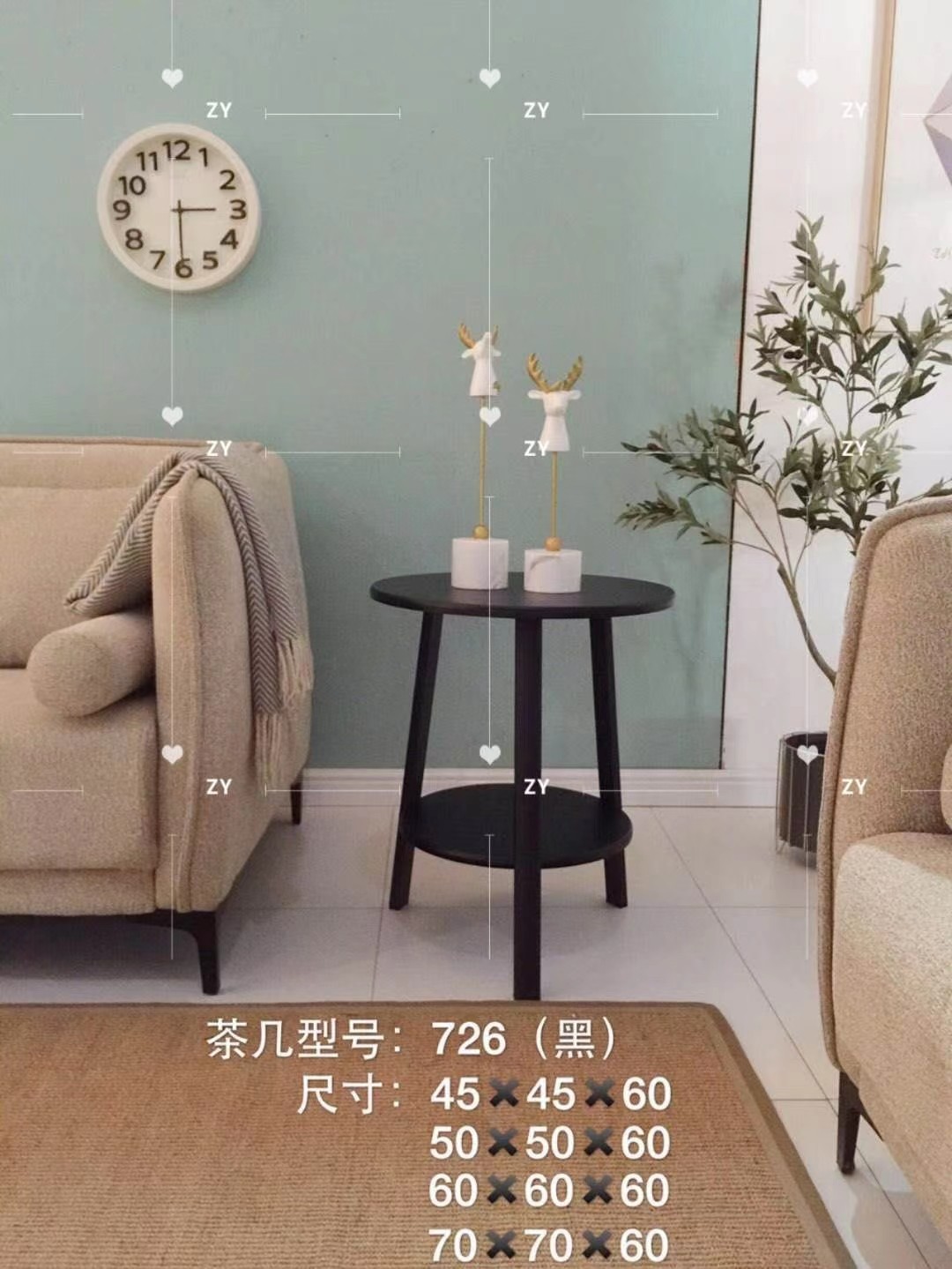 吕字家具-茶几现代小户型客厅家用北欧圆形桌子简约网红伸缩茶几详情11