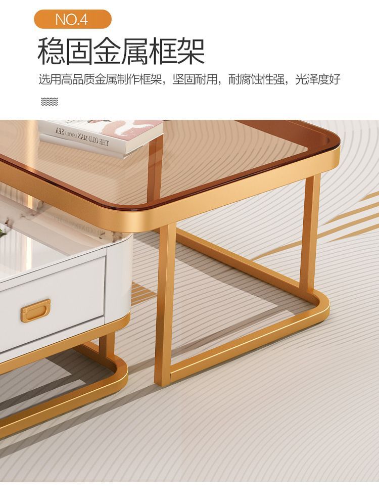 北欧轻奢电视柜茶几组合简约伸缩电视机柜小户型家用客厅电视柜详情11