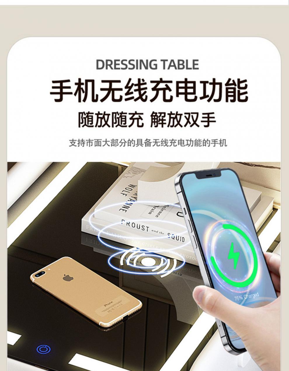 小型智能床头柜带保险箱轻奢迷你床边柜子可无线充电卧室收纳柜窄详情8