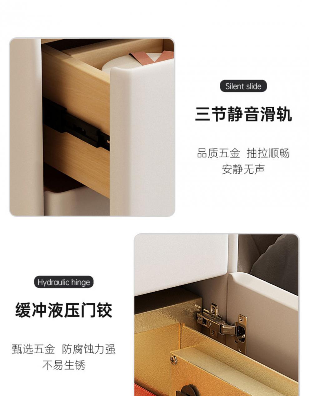 小型智能床头柜带保险箱轻奢迷你床边柜子可无线充电卧室收纳柜窄详情15