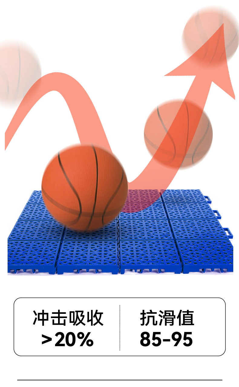 悬浮地板篮球场室外羽毛球幼儿园户外学校操场运动塑料拼装地板详情9