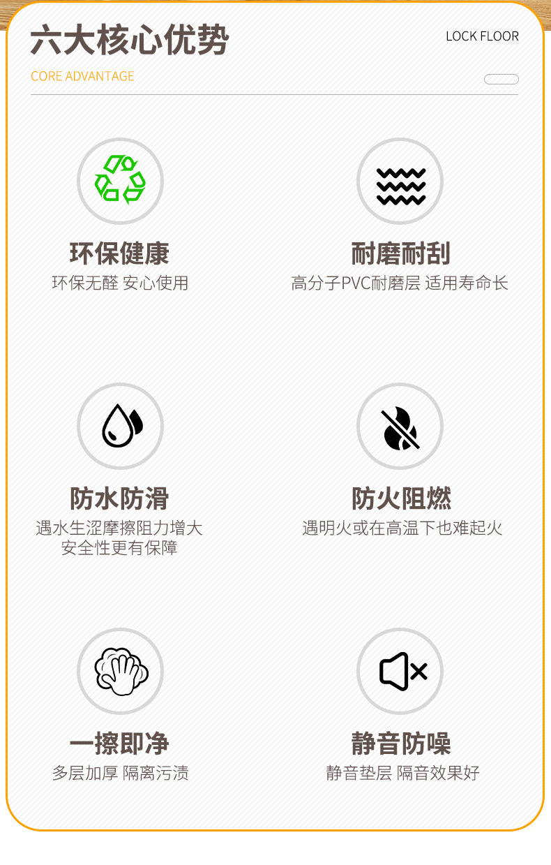 spc石塑锁扣地板木纹卡扣式家用翻新加厚耐磨全新料防水石晶地板详情5