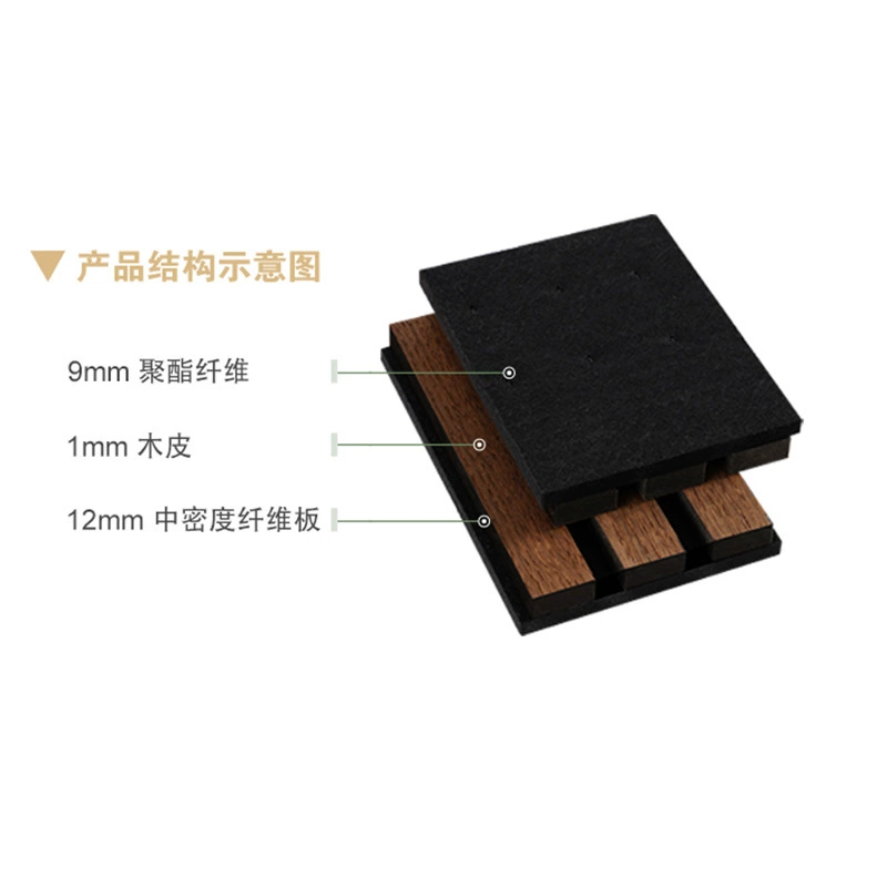 木条聚酯纤维吸音板格栅板会议室背景墙琴房隔音板影院科技木装饰详情2