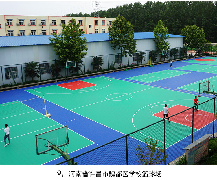 利德篮球场悬浮地板户外悬浮拼装地板篮球场地板室外塑胶地板厂家详情13