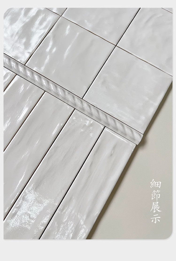 复古珍珠釉瓷砖奶油白色手工砖法式卫生间厨房墙砖浴室背景墙粉色详情15