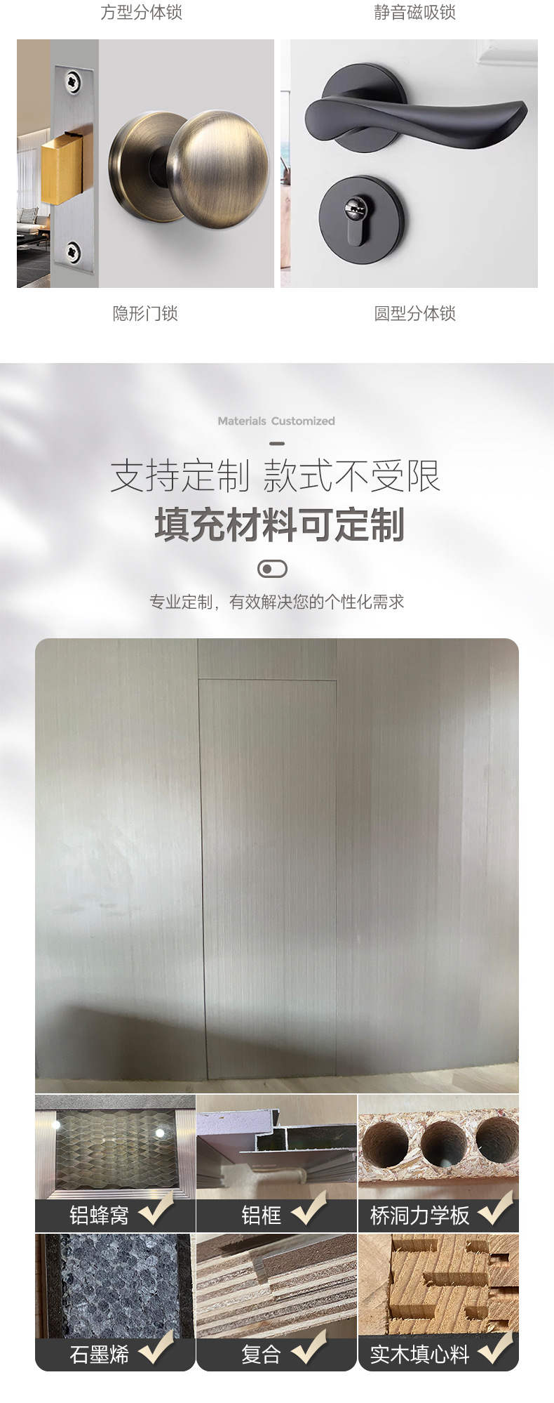 无框隐形门 实木复合房间卧室门 门墙一体隐蔽推拉防盗隐形门详情10