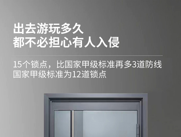 锌合金静音门入户门 单开门子母门家用隔音防撬进户门详情9