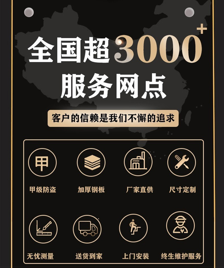 锌合金静音门入户门 单开门子母门家用隔音防撬进户门详情3