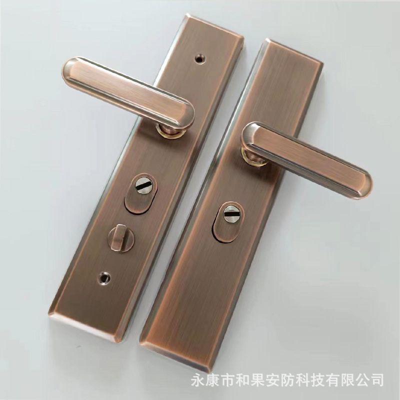 防盗门把手不锈钢防撬拉手家用门锁通用型入户门锁具老式大门把手详情3